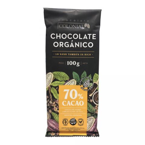 Barra de chocolate 70% orgánico 100g - Colonial