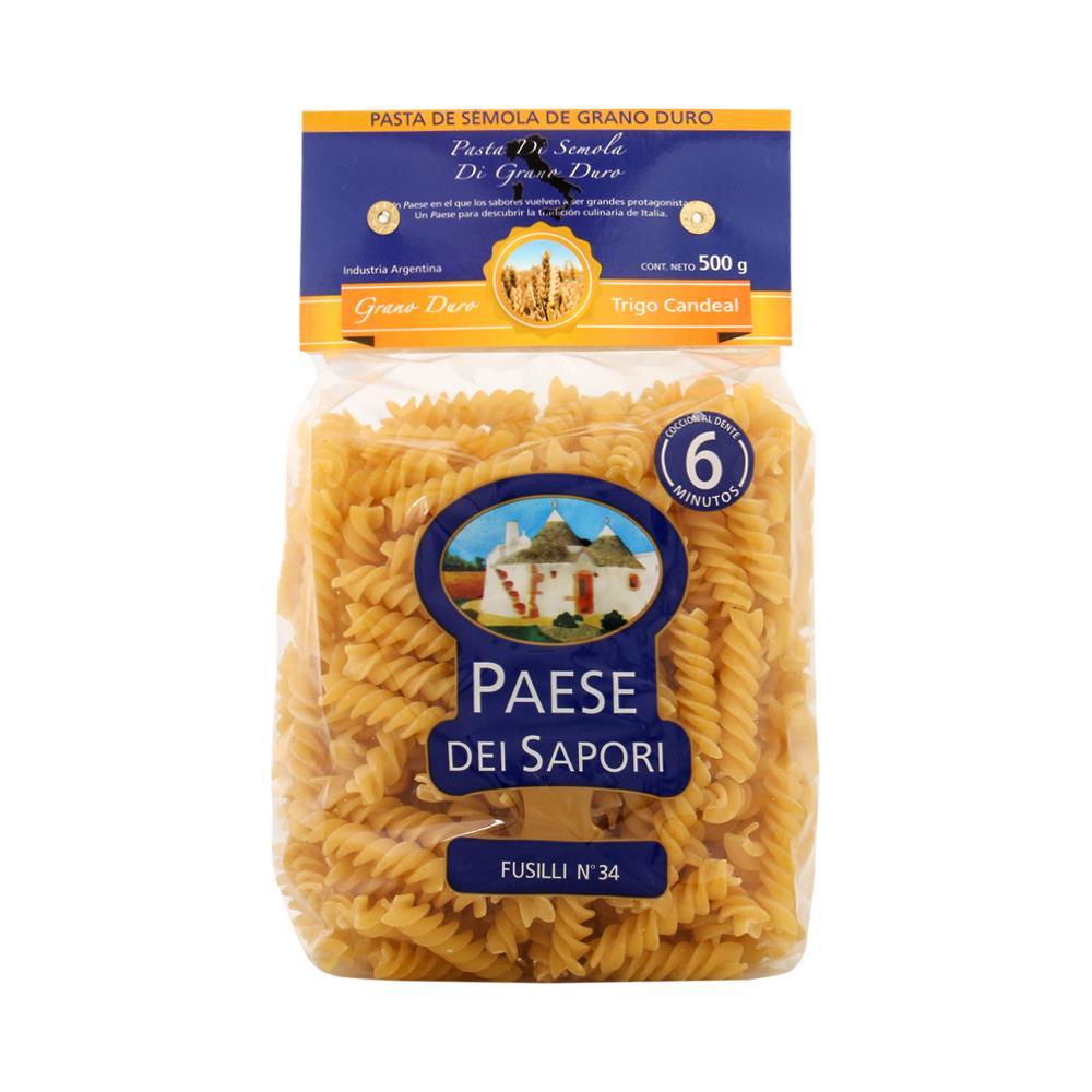 Pasta de sémola Fusilli n°34 500g - Paese Dei Sapori