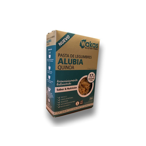 [653] Pasta de legumbres fusilli c/alubias y quinoa 250g - Wakas