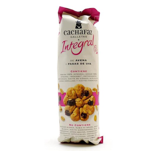 Galletitas integrales avena/pasas 225g - Cachafaz